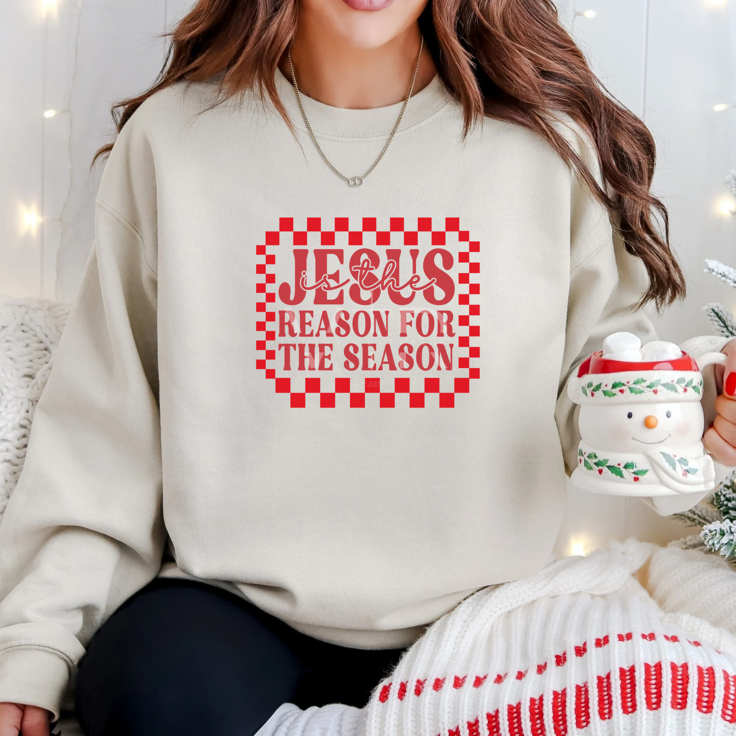 Jesus Is The Reason For The Season Checkered Sweatshirt