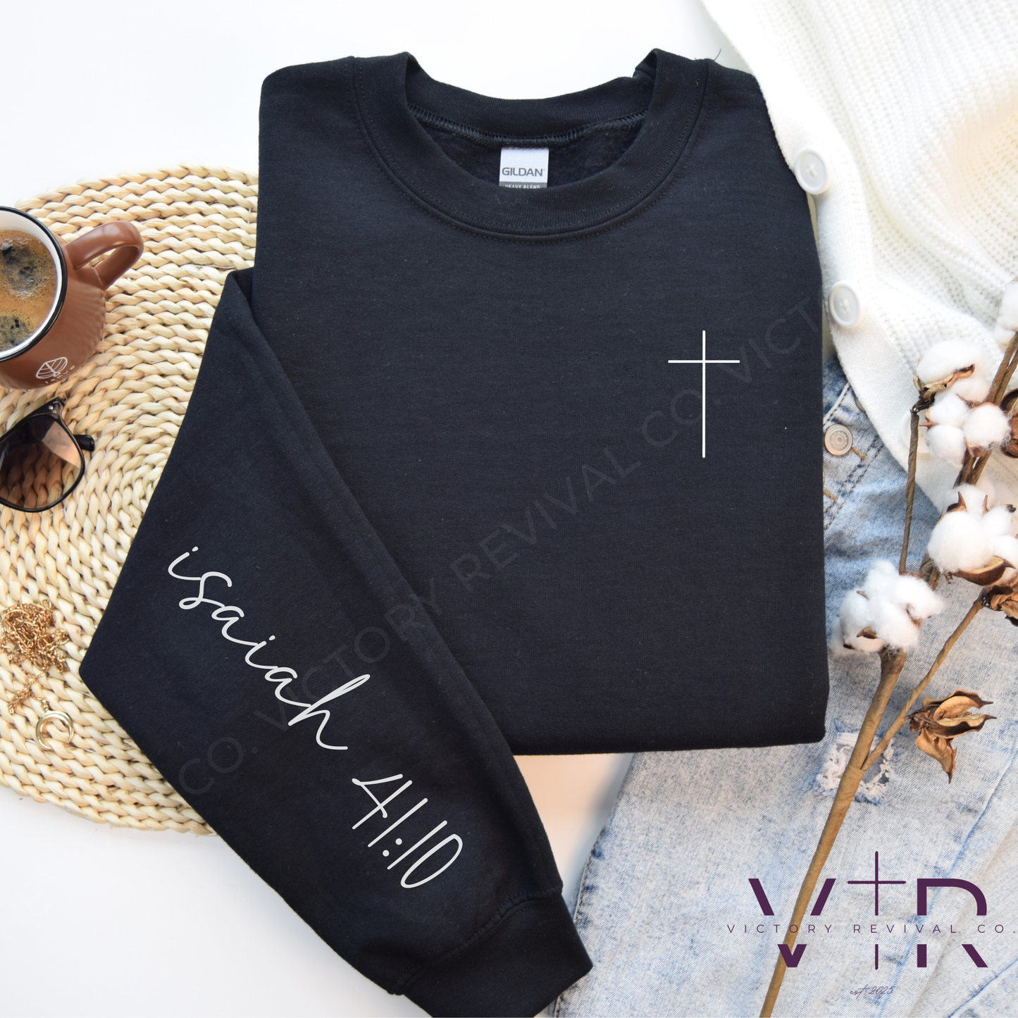 Isaiah 41:10 Script Christian Sweatshirt