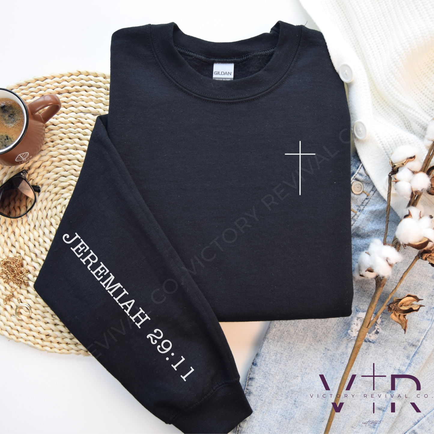 Jeremiah 29:11 Christian Sweatshirt – Minimalist Scripture Sleeve Design