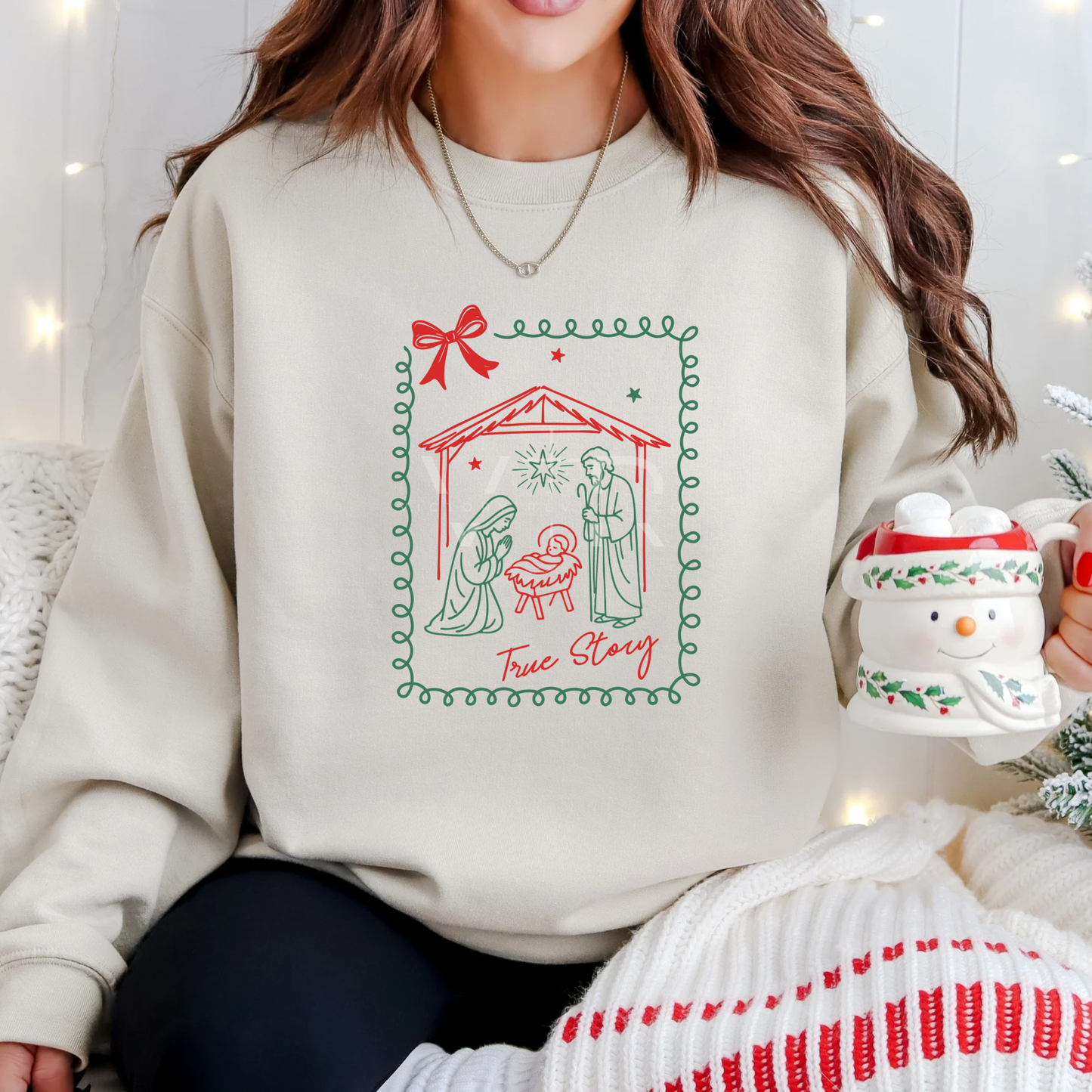 True Story Christian Christmas Stamp Sweatshirt