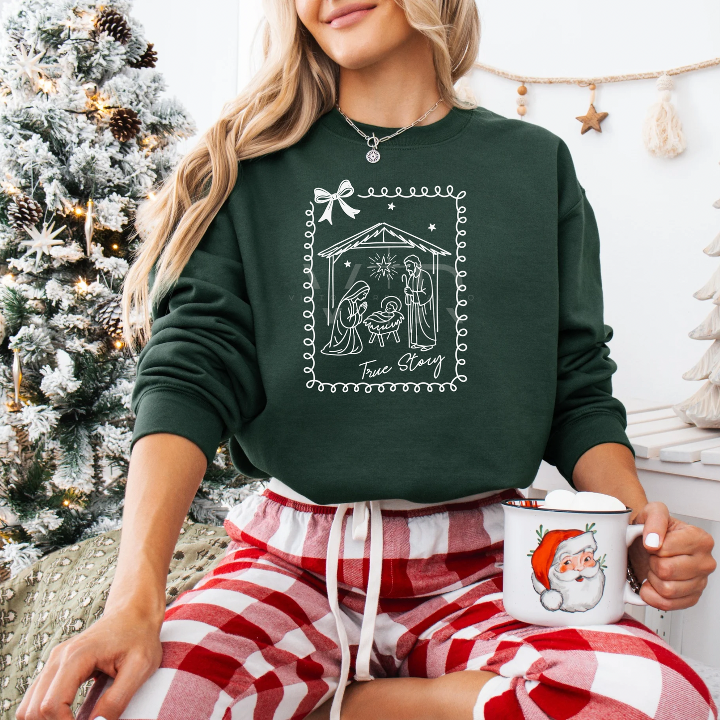True Story Christian Christmas Stamp Sweatshirt