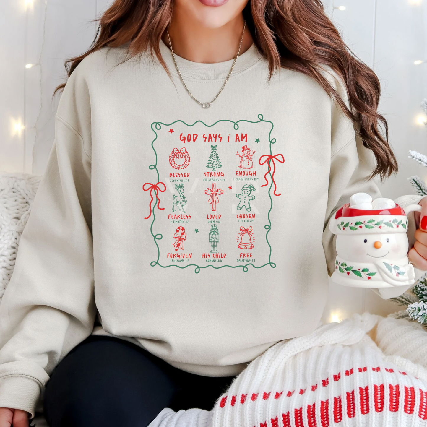 God Says I Am Christian Christmas Sweatshirt